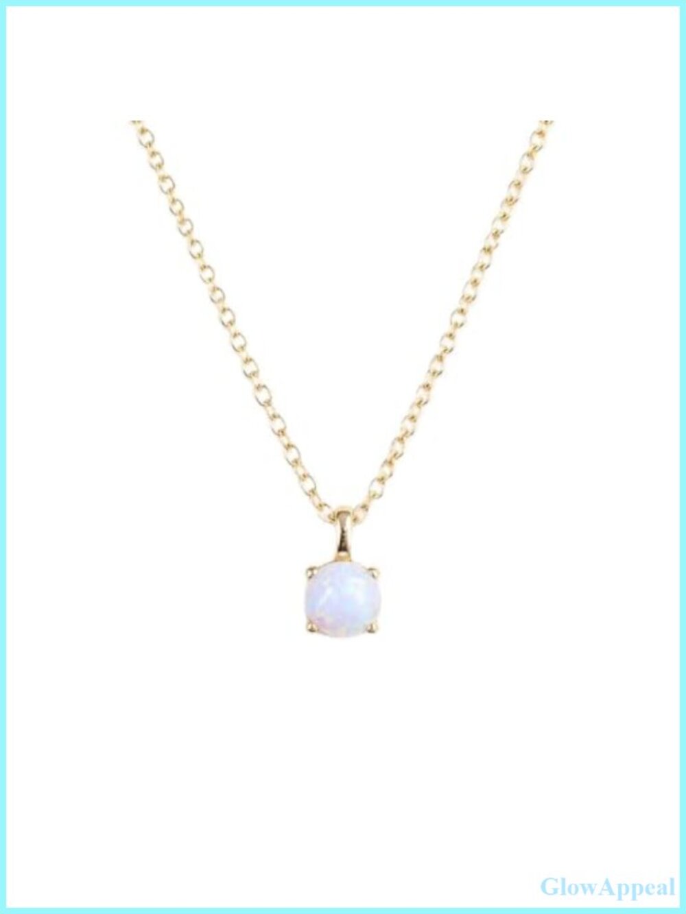 14K Gold Plated Opal Pendant Necklace 925 Sterling Silver Minimalist